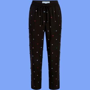 NWT Hill House ‘The Jewel Jammie Pant’ in “Black with Multicolored Crystals” XS